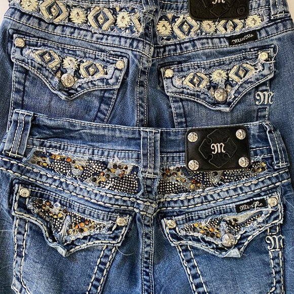 Miss Me 2 Pairs Ladies Jeans 27/4 Boot Cut Preowned - Picture 1 of 4